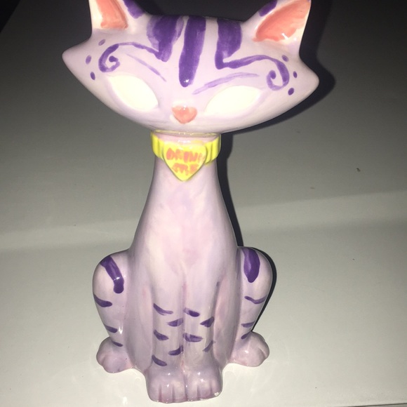 Purple Cat Ceramic Sculpture - Picture 3 of 8
